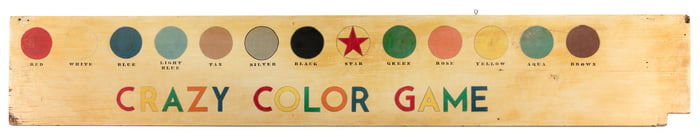[CARNIVAL SIGN]. “Crazy Color Game” Hand-Painted Double-Sid...