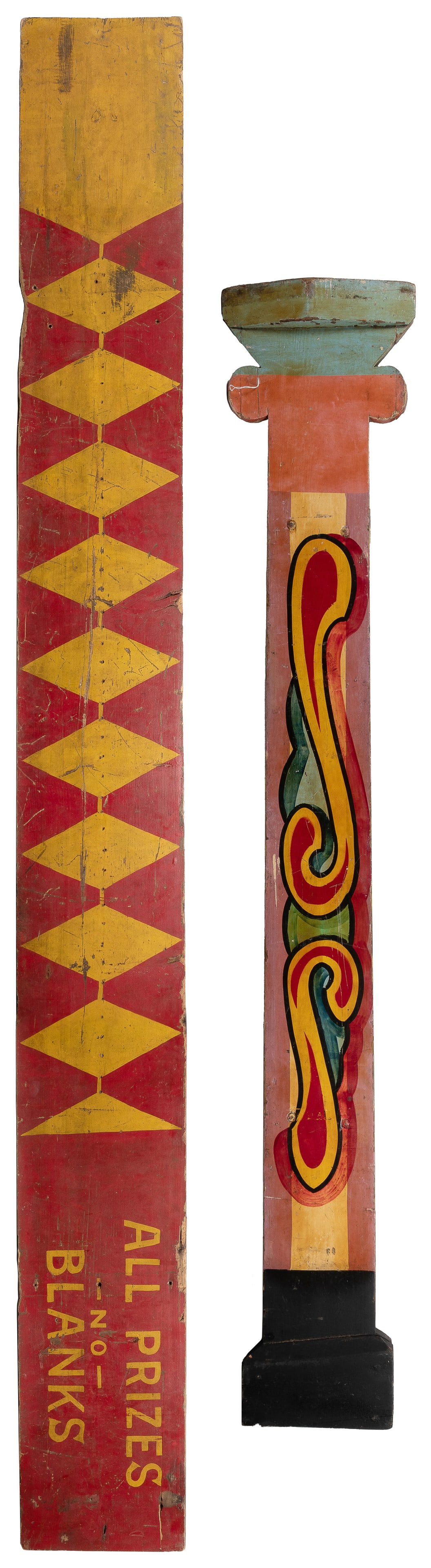 [CARNIVAL SIGNS]. Pair of Hand-Painted Wooden Signs or Deco... (1 of 3)