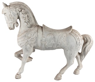 Fiberglass Carousel Horse. Molded carousel horse with tucke...