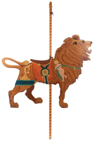Wooden Carousel Lion Cut-out Figure. Early or mid-20th cent...