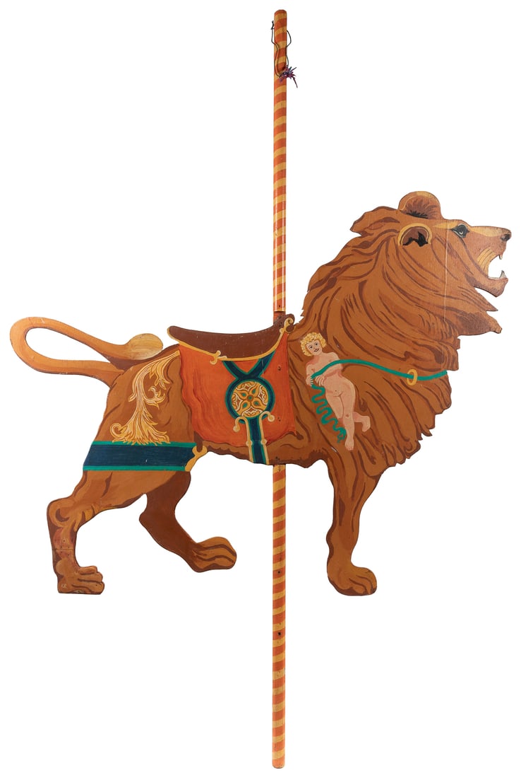 Wooden Carousel Lion Cut-out Figure. Early or mid-20th cent... (1 of 1)