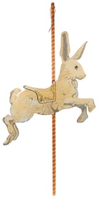 Wooden Carousel Rabbit Cut-out Figure. Early or mid-20th ce...