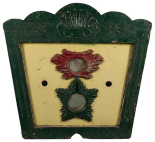 [CARNIVAL DECORATIONS]. Hand-Painted Wooden Panel with 2 In...