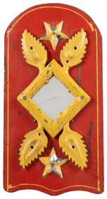 Carousel / Fairground Mirrored Panel. Painted metal fixture...