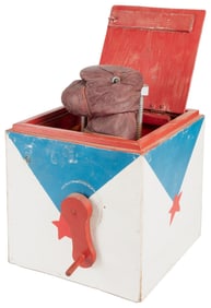 Jack in the Box with Boxing Glove. 20th century. Box painte...