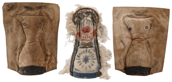 Three Carnival Knock-Down “Punk” Dolls. 20th century. Paint...