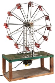 Electric Model Ferris Wheel. Plastic and wooden model with ...