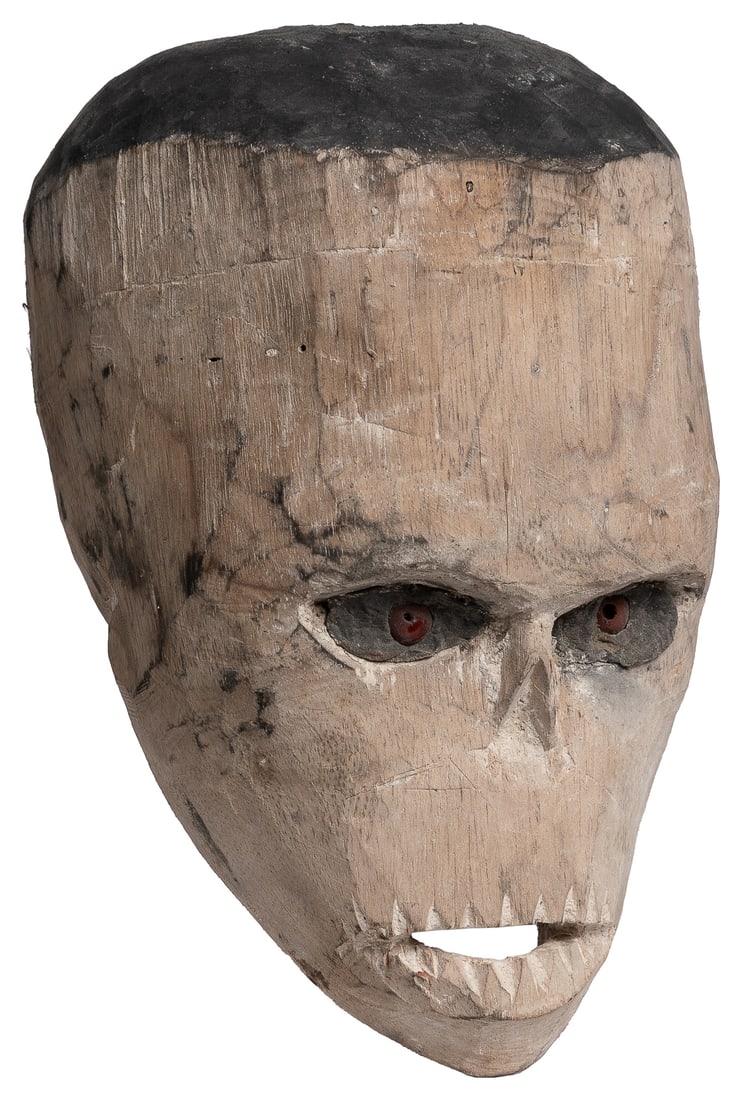 New Guinea Substitute Skull. Asmat Culture, 1960s. Carved w... (1 of 3)