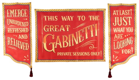 NORMAN, Killbuck. Great Gabinetti three panel sideshow bann...