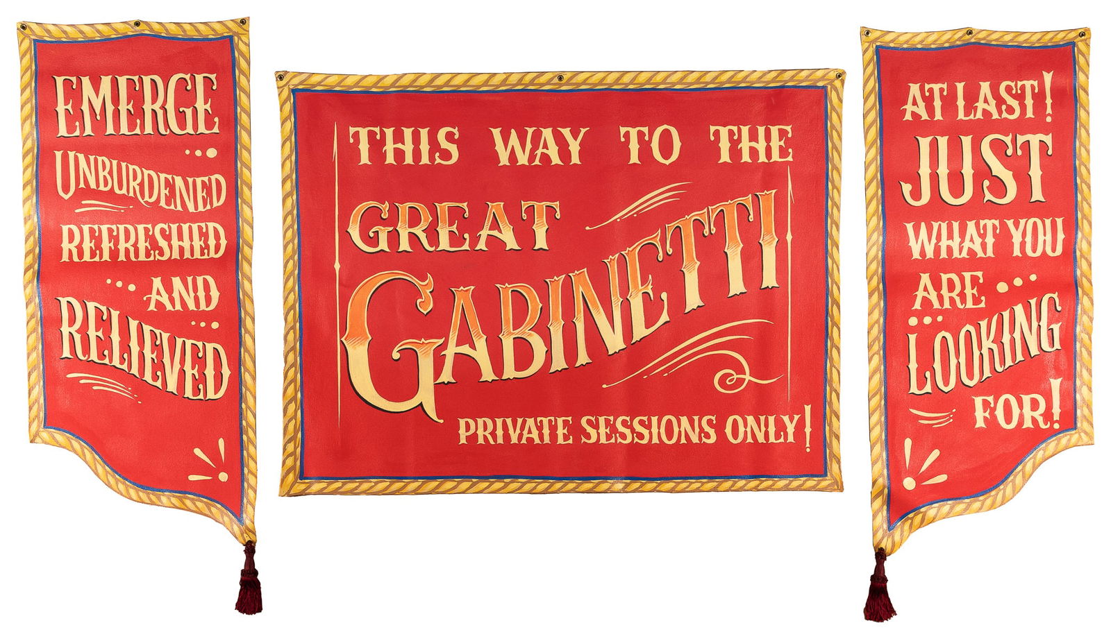 NORMAN, Killbuck. Great Gabinetti three panel sideshow bann... (1 of 1)