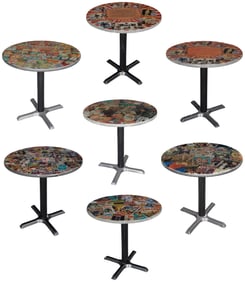 Sideshow Gelato Bistro / Cocktail Tables (7). Group of tabl...