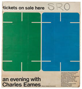 BLAIR, Warren (American, 20th Century). An Evening with Cha...: BLAIR, Warren (American, 20th Century). An Evening with Charles Eames: World’s Greatest Entertainer. 1967. Color screenprint on board. ”An Evening with Charles Eames” poster with