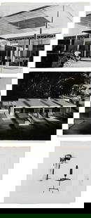 EAMES, Charles and Ray Bernice (American, 1907-1978; 1912-1...: EAMES, Charles and Ray Bernice (American, 1907-1978; 1912-1988). Herman Miller Design Model Photographs. (20th century). Three black and white images featuring the working prototype for the Charles