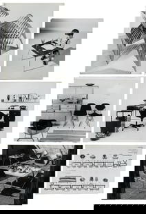 Herman Miller Designed and Staged Catalog Images. Twenty bl...: Herman Miller Designed and Staged Catalog Images. Twenty black and white photographs featuring catalog images of curated interior and exterior spaces as well as scale architectural models for the
