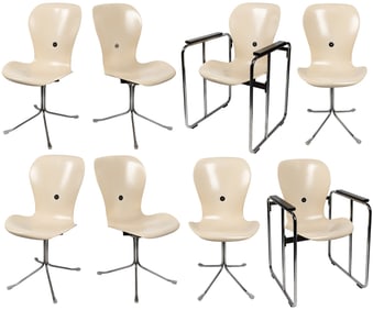 KRAMER, Gideon (American, 1917–2012). Set of Eight Ion Chairs.