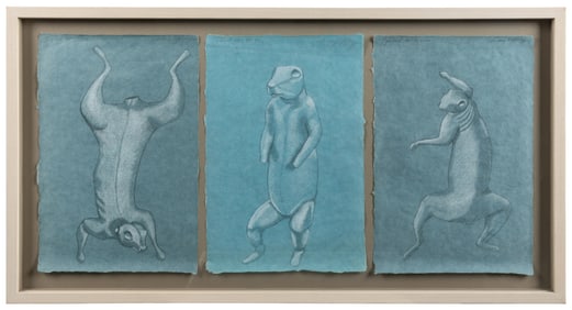 NIFFENEGGER, Audrey (American b. 1963). Squirrel Triptych. ...