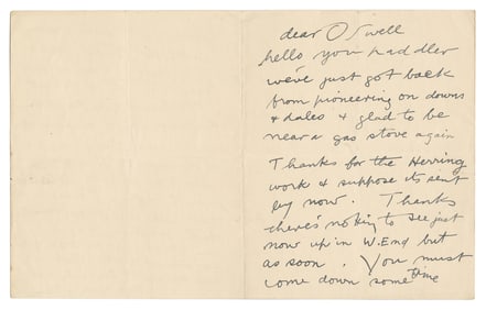 LYE, Len (New Zealand, 1901-1980). Autograph Letter Signed....