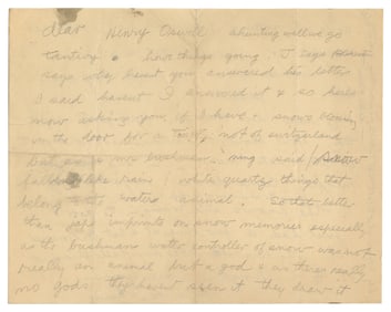 LYE, Len (New Zealand, 1901-1980). Autograph Letter Signed....
