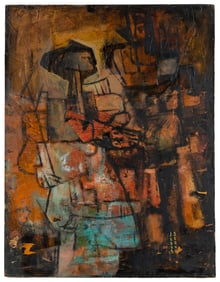 SERNA, Jesus (Mexican, 1926-1987). Untitled. (Figural Abstr...