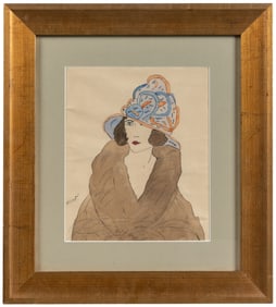 ARTIST UNKNOWN. Untitled (Woof!). 20th Century. Pen and wat...