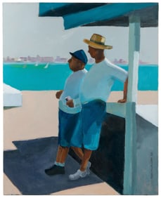 ARTIST UNKNOWN. Down By Merry Pier. 2006. Signed “Ron McCau...
