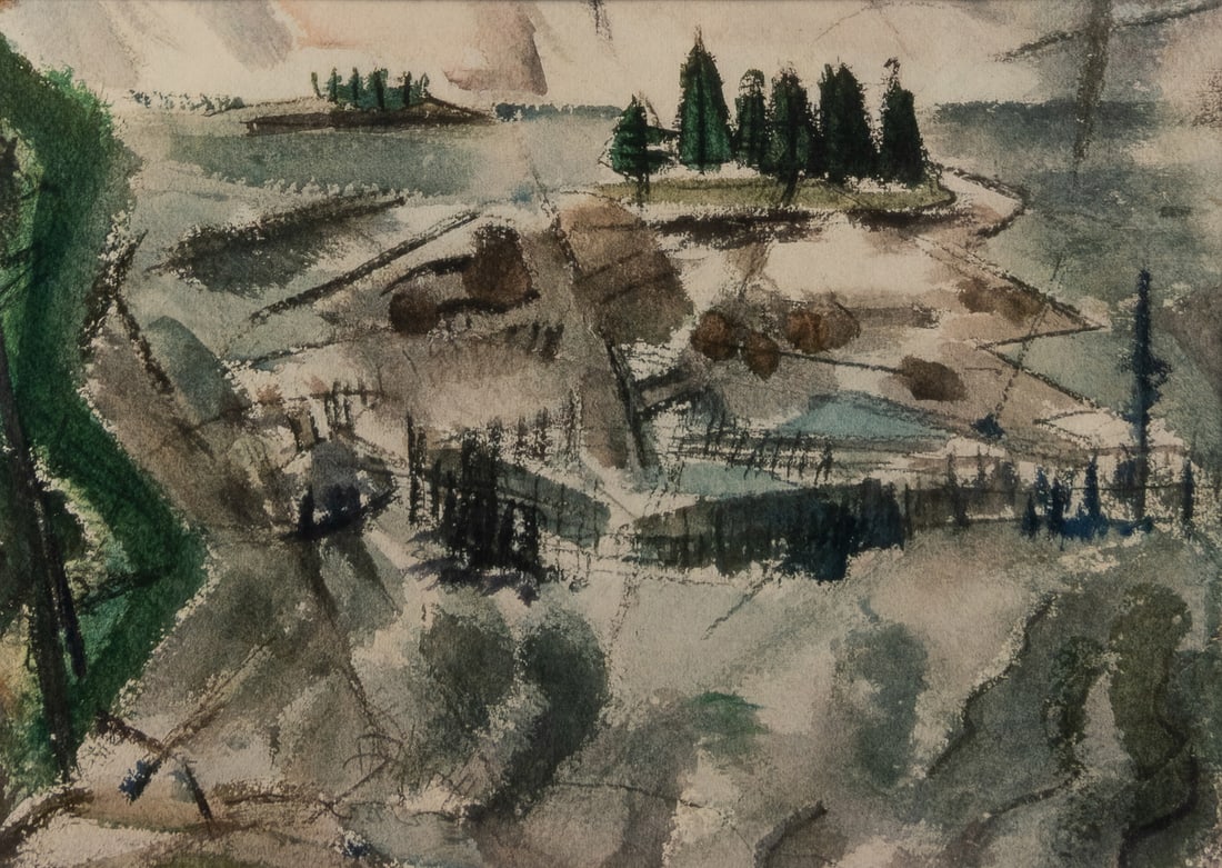 ARTIST UNKNOWN (American, 20th Century). Untitled. (Wooded ... (1 of 2)