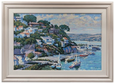 BEHRENS, Howard (American, 1933-2014). Sausalito. Oil over ...
