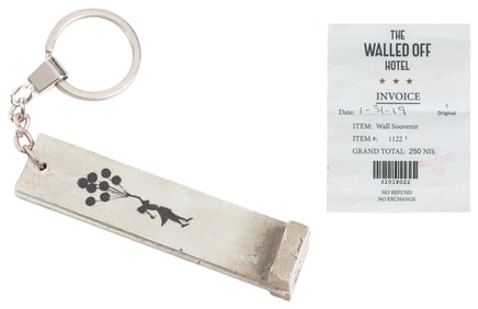 BANKSY (British, b. 1974). The Walled Off Hotel – Key Fob. ...