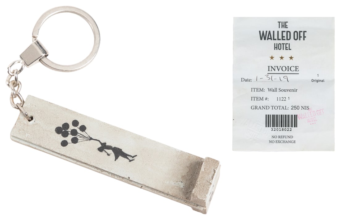 BANKSY (British, b. 1974). The Walled Off Hotel – Key Fob. ... (1 of 4)