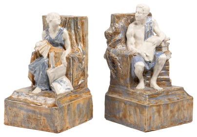 BROWNE, Irene (British, 1881-1977). Male and Female Bookend...