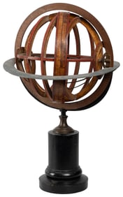Armillary Sphere (French, 19th century). Metal, wood and bo...