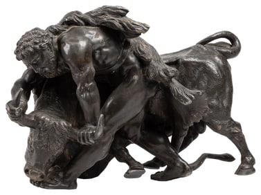 Hercules and the Cretan Bull. 20th century. Artist unknown....