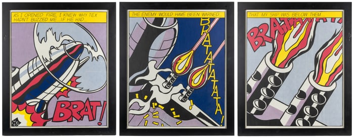 LICHTENSTEIN, Roy (1923–1997). “As I Opened Fire”. Triptych.