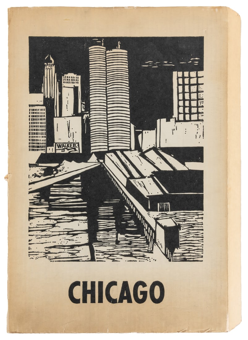 BAK, Bronislaw M. and Hedi (American, 1922-1981/1927-2010). CHICAGO. Portfolio of 100 woodblock (1 of 6)