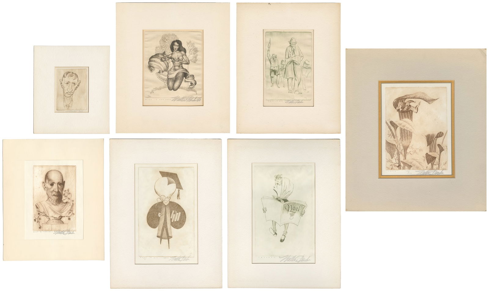 PARKE, Walter (American, 1909-1994). Group of Seven Etching... (1 of 8)