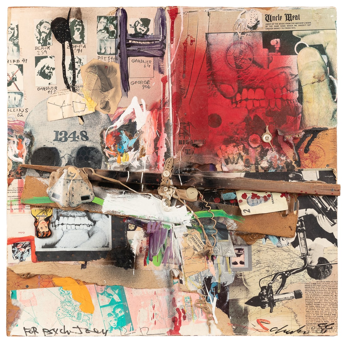 [ZAPPA]. SCHENKEL, Cal (American, b. 1947). Untitled Mixed Media Collage. (1 of 2)