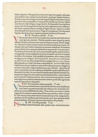 [EARLY PRINTING]. PALIADIUS, Rutilius. Printed Leaf from “D...