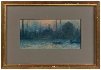 CLARK, Eliot Candee (American, 1883-1980). Waterfront. 1903...