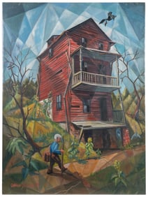 MENGELSON, George W. (American, 20th Century). Cubist Farmh...