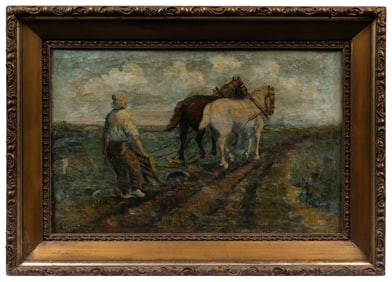 [UNKNOWN ARTIST]. Untitled Pastoral Scene of a Horse-Drawn ...