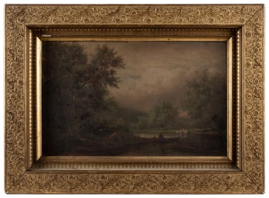 ARTIST UNKNOWN. Untitled (Fishing Scene). Late 19th century...