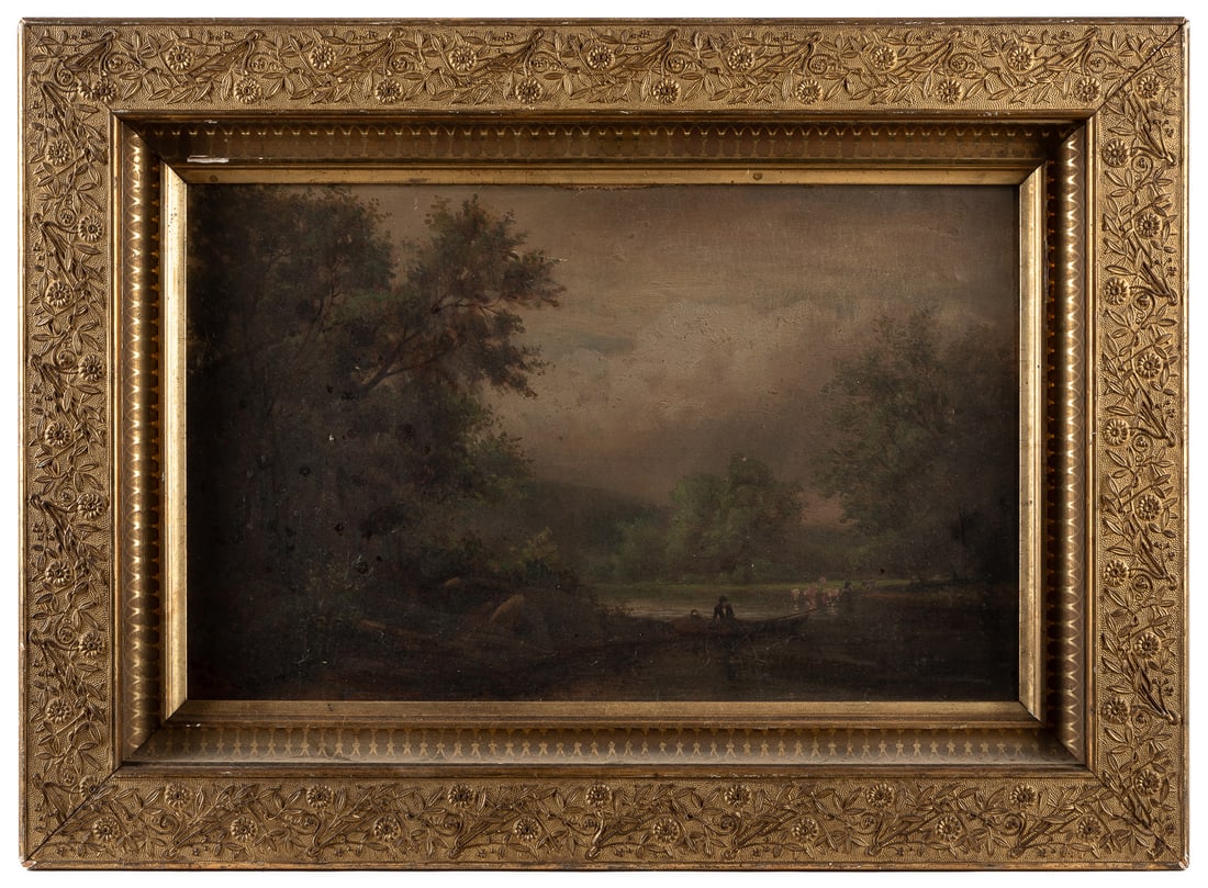 ARTIST UNKNOWN. Untitled (Fishing Scene). Late 19th century... (1 of 1)