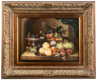 [UNKNOWN ARTIST]. Untitled Still Life of Fruits on a Tablet...