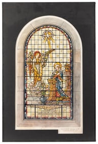 [STAINED GLASS]. CLINTON GLASS CO. Maquette for an arched c...