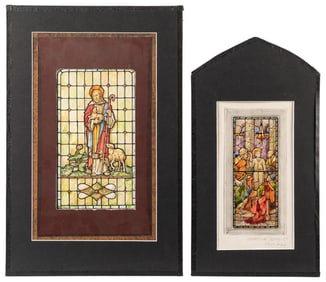 [STAINED GLASS]. CLINTON GLASS CO. Maquettes for two church...