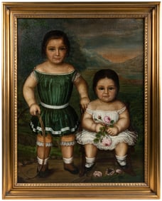 ARTIST UNKNOWN. Untitled. (Sisters). Late 19th century. Han...