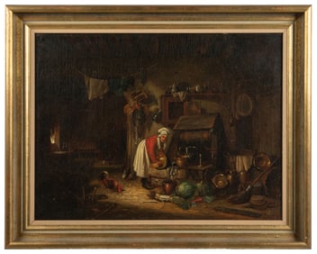 ARTIST UNKNOWN. Untitled (Genre Scene). Late 19th century. ...