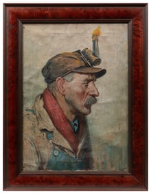 ARTIST UNKNOWN. Untitled (Miner with Soft Cap). Late 19th/e...