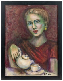 DAVIS, D. (American, 20th century). Untitled. (Tea-Time). N...