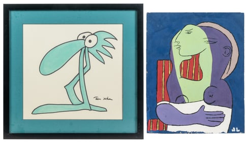 ARTIST UNKNOWN (American, 20th century). Untitled. (Two Fig...